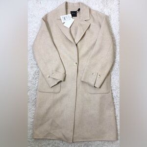 NWT $795 Theory Easy One-Button Double-Face Wool-Cashmere Coat